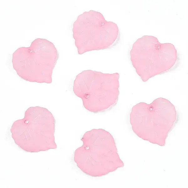 Transparent Frosted Acrylic Leaf Charms