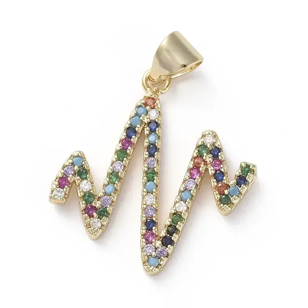 Brass Micro Pave Cubic Zirconia Pendants