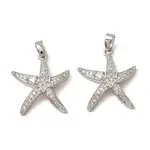 Brass Micro Pave Clear Cubic Zirconia Pendants