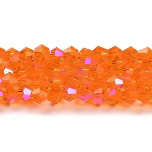 Transparent Electroplate Glass Beads Strands