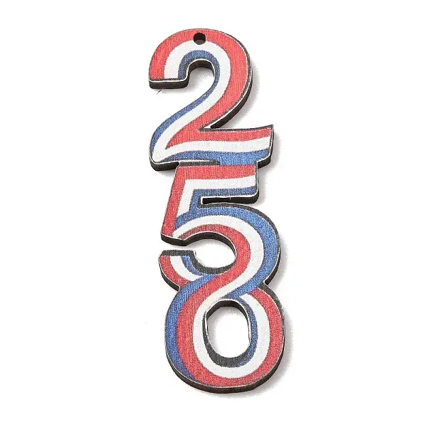 Independence Day Printed Wooden Big Pendants