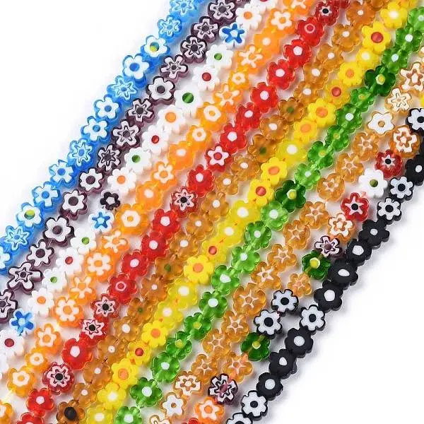 Handmade Millefiori Glass Bead Strands