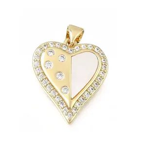 Brass Micro Pave Clear Cubic Zirconia Pendants