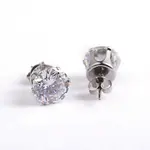Flat Round 304 Stainless Steel Cubic Zirconia Stud Earrings