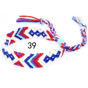 Cotton Braided Rhombus Pattern Cord Bracelet