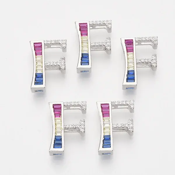 Brass Cubic Zirconia Slide Charms