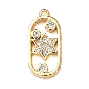 Brass Micro Pave Clear Cubic Zirconia Pendants