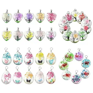 10Pcs Transparent Glass Pendants