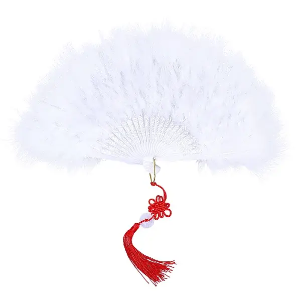 Plastic & Feather Folding Fan