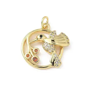 Brass Micro Pave Cubic Zirconia Pendants