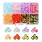 200Pcs 8 Colors Transparent Crackle Acrylic Beads