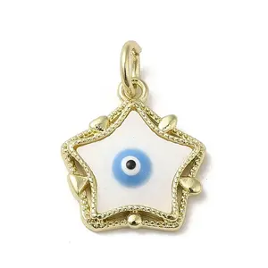 Evil Eye Enamel Shell Pendants