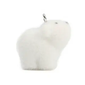 Flocky Opaque Bear Resin Pendants