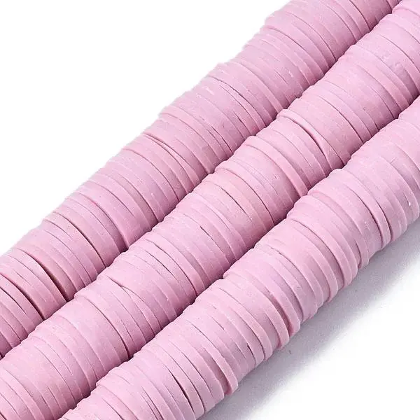 Flat Round Handmade Polymer Clay Beads