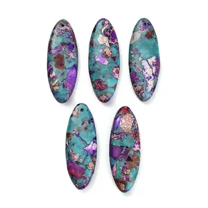 Dyed Synthetic Imperial Jasper Pendants