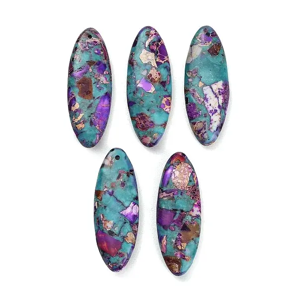 Dyed Synthetic Imperial Jasper Pendants
