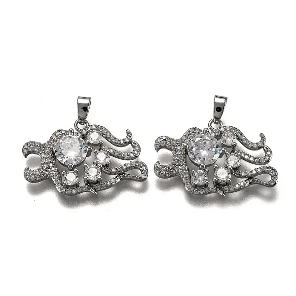Brass Clear Cubic Zirconia Constellation Charms