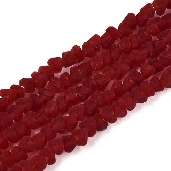 Frosted Transparent Glass Beads Strands