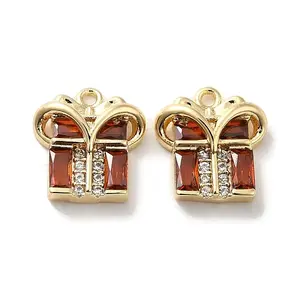 Brass with Glass Rhinestone Charms