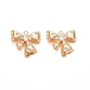 Brass Micro Pave Cubic Zirconia Pendants