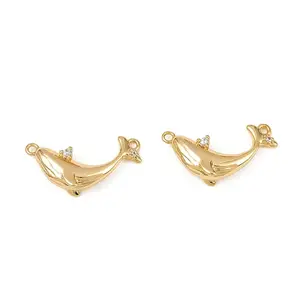 Ocean Theme Brass Micro Pave Cubic Zirconia Pendants