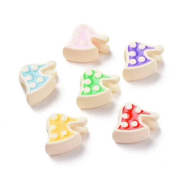 Rubberized Style Acrylic European Beads