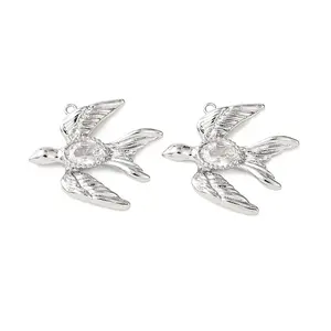 Brass Pave Clear Cubic Zirconia Pendants