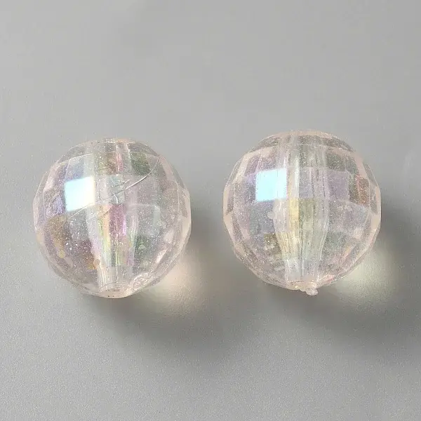 UV Plating Rainbow Iridescent Acrylic Beads
