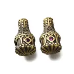 Brass Micro Pave Cubic Zirconia Beads