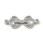 Brass Pave Clear Cubic Zirconia Fold Over Clasps
