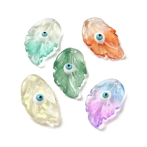 Transparent Glass with Enamel Pendants