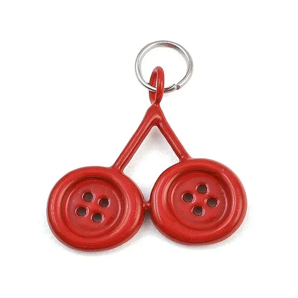 Button 304 Stainless Steel Enamel Pendants
