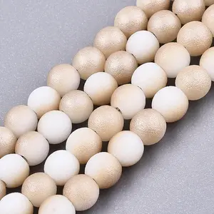 Frosted Electroplate Glass Beads Strands