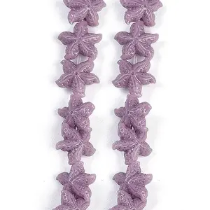 Synthetic Coral Dyed Carved Beads Strands