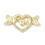Mother's Day Brass Micro Pave Cubic Zirconia Connector Charms