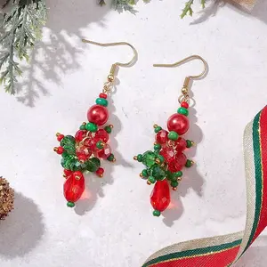 304 Stainless Steel Glass Dangle Earrings
