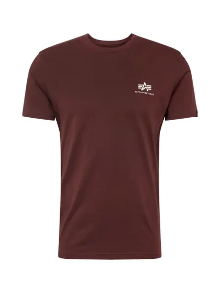 ALPHA INDUSTRIES Tričko  vínovo červená / biela