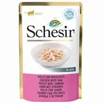 SCHESIR Kapsička pre mačky kura a šunka 50 g