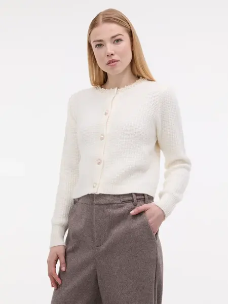 Krémový dámský cardigan s aplikací ORSAY