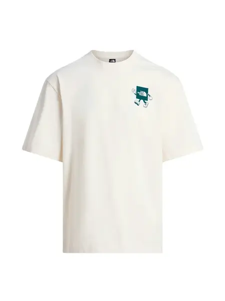 THE NORTH FACE Tričko 'M EXPLORE SS TEE OVERSIZED'  tmavozelená / biela