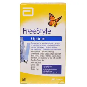 Freestyle Optium - Testovací proužky pro měření glykémie 50ks