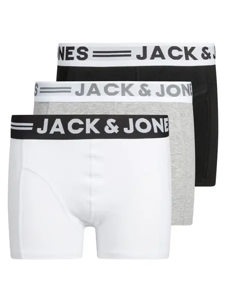 Jack & Jones Junior Nohavičky  sivá melírovaná / čierna / biela