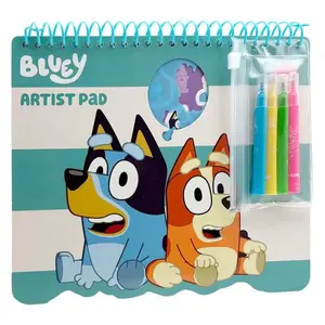 Bluey sada omalovánek 20x21,5x2cm se šablonami, samolepkami a fixy 4ks
