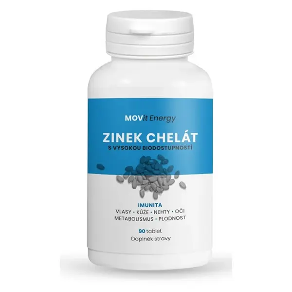 MOVIT ENERGY Zinok chelát 15 mg 90 tabliet