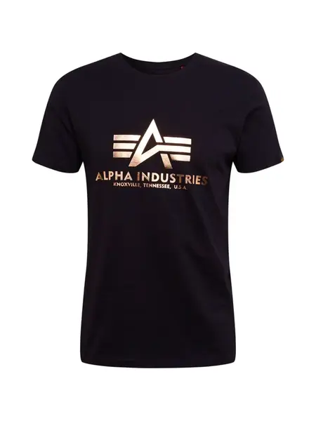 ALPHA INDUSTRIES Tričko  zlatá / čierna