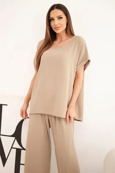 Dámský plus-size set: blůza a kalhoty