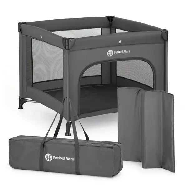 Petite&Mars Ohrádka cestovní Nook Urban Charcoal Grey