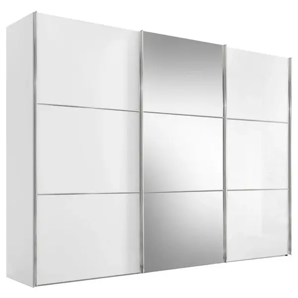 Moderano ŠATNÍ SKŘÍŇ SE ZRCADLEM, bílá, 249/222/68 cm
