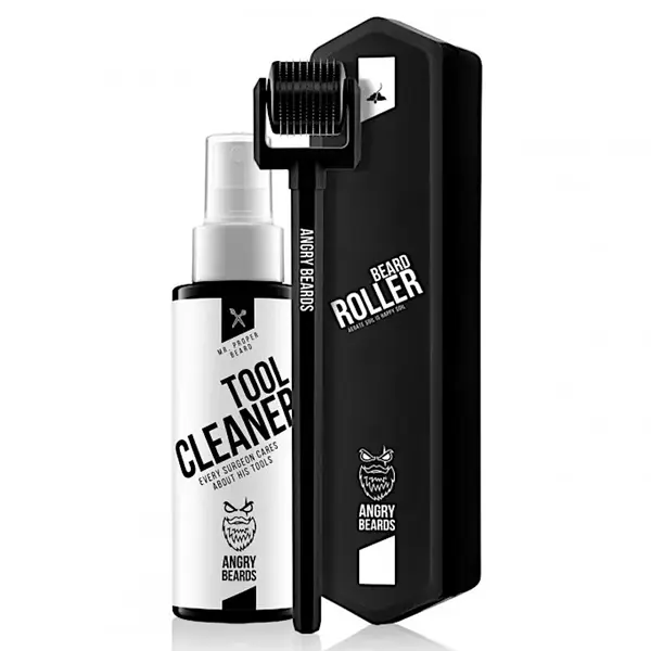 Masážní váleček pro podporu růstu vousů Angry Beard Beard Roller + čistící sprej Tool Cleaner 50 ml (GR-ROLL, GEAR-ROLLER) + dárek zdarma