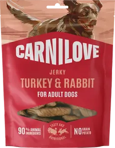 Pamlsek CARNILOVE Jerky pro dospělé psy krůta a králík 100 g